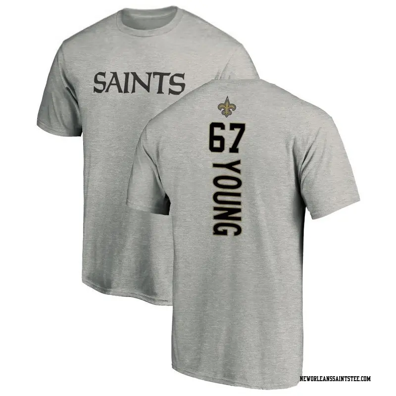Youth New Orleans Saints ＃67 Landon Young Ash Backer T-Shirt